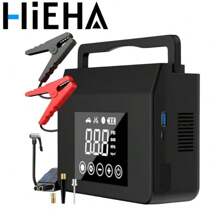 [Hieha] 带空气压缩机的便携式汽车启动器，Capapro 150PSI 4000A 快速电池启动器充电器，带数字轮胎充气机，带 Type-C 快速充电移动电源电池跳线，适用于 Apple IPhone、iPad、Android 手机，适合家人、朋友、儿童、生日、圣诞节、冬季、的礼物，适合户外玩耍、购物、旅行、便携式电源安全稳定的聚合物锂电池。 - 預設 - 查看 1