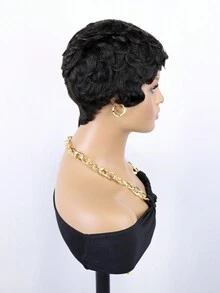 精灵短发假发 女士短卷发假发 女士卷发非洲式假发 真人发假发 - 自然色&黑色系 - 查看 5