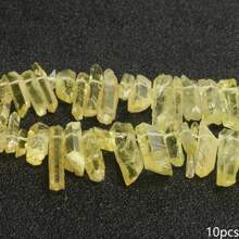 Natural Quartz Crystal Stick Spikes Points Beads 2-8cm Loose Raw Top Drilled Gemstone Beads For Jewelry Making DIY Accessories 10pcs