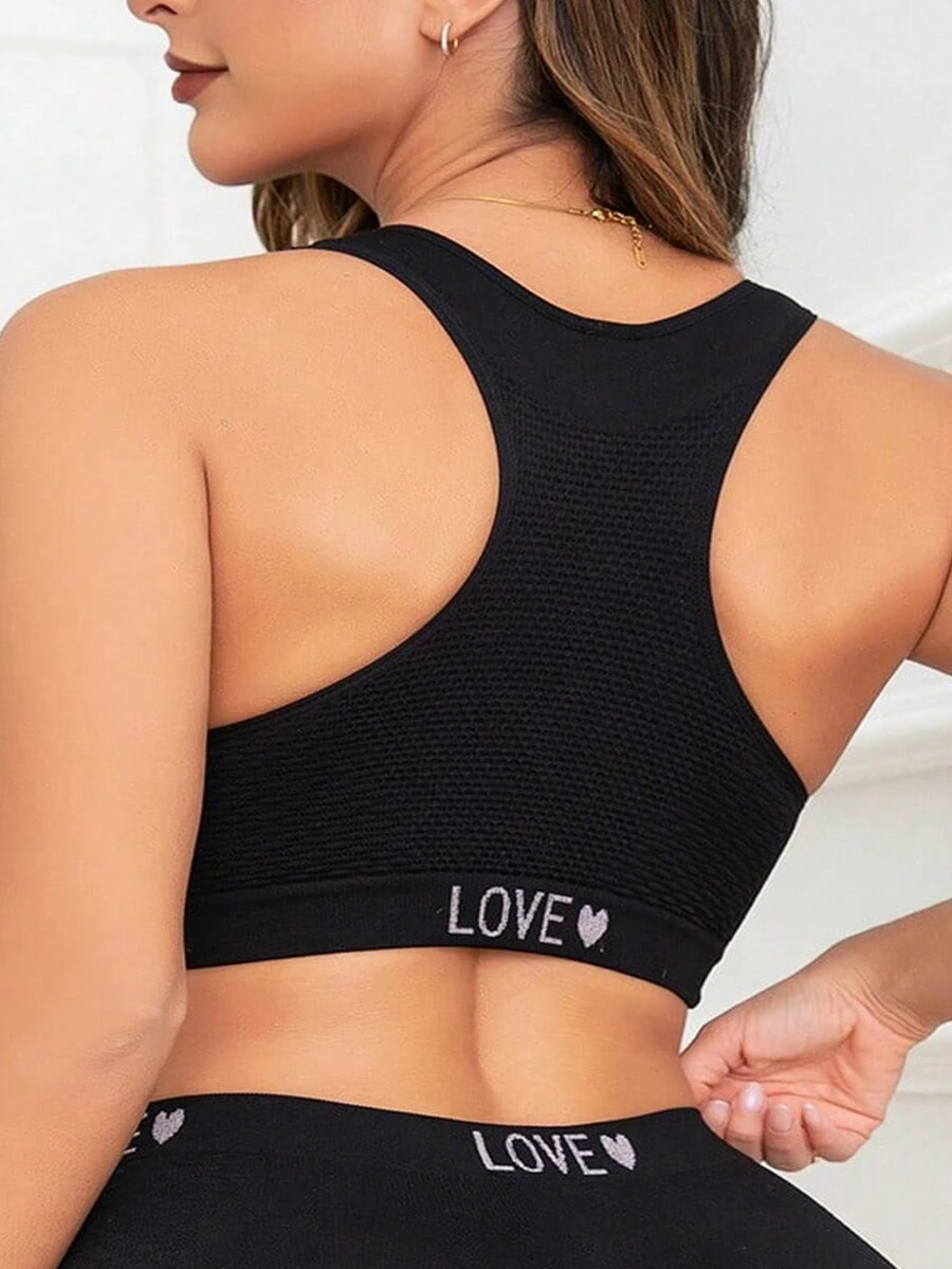 1 件装 女士无缝热图案文胸 黑色舒适无钢圈精致内衣 - 黑色 - 查看 1