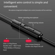 SONH Auriculares con gancho para la oreja y micrófono, sonido estéreo de graves potentes, aptos para juegos, teléfonos inteligentes, PC, cómodos de llevar, conexión Tipo-C, audio de alta fidelidad - multicolor - Ver 4