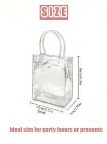 20 túi quà trong suốt có tay cầm, kích thước 6.3 x 5.1 inch (khoảng 16 x 13 x 7 cm), túi quà bằng nhựa trong suốt thích hợp cho các cửa hàng thời trang, đám cưới, tiệc sinh nhật, tiệc mừng em bé, tiệc độc thân, lễ tốt nghiệp, Giáng sinh và nhiều dịp khác. - Trong sáng - Xem 9