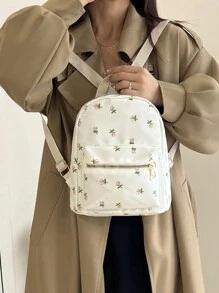 Minimalistyczny, niszowy, swobodny, wielofunkcyjny mini plecak dla kobiet - Biały - Zobacz 8