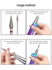 Bộ sản phẩm gồm: Đầu mài móng, mũi khoan móng, cọ làm sạch móng, dung dịch tẩy gel acrylic, dụng cụ đánh bóng móng, dụng cụ làm móng tay và móng chân. - Bạc - Xem 5