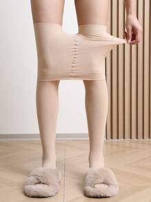 Minimalistische feste Strumpfhosen Frauen Frühling Herbst Hoher Bund Sexy Strümpfe Dünne durchscheinende Strumpfhose Schlank sitzende Leggings Super dehnbar Enge Hose (geeignet für 15-20°C)