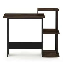 HOMLUX Efficient Laptop Desk, Tablet Computer Desk, Computer Table, Mesa De Computadora, Desk Set For Studying, Solid Wood Desk, Student Table, Home Office Desk, Study Table, Home Office Table, Small Table For Bedroom - Columbia Walnut/Black - View 3