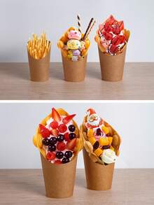 15 chiếc/bộ, cốc nghiêng, cốc chiên, cốc chiên giấy, đĩa đựng đồ ăn nhẹ, hộp đựng bánh nướng xốp bằng giấy, dụng cụ làm bánh tự làm, cốc đa chức năng, thích hợp cho gia đình và ngoài trời - Nhiều màu - Xem 4