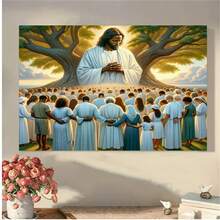 1 件乡村风帆布印刷品，适用于客厅和卧室的墙壁艺术，可直接悬挂，适合送给她、他、家庭房间装饰的节日礼物，非常适合家庭装饰（无框架） - 彩色 - 查看 2