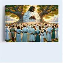 1 件乡村风帆布印刷品，适用于客厅和卧室的墙壁艺术，可直接悬挂，适合送给她、他、家庭房间装饰的节日礼物，非常适合家庭装饰（无框架） - 彩色 - 查看 6