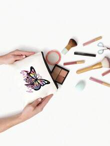 Túi đựng mỹ phẩm trang điểm hình con bướm và chữ nhiều màu Quà tặng sinh nhật tốt nghiệp cho con gái Quà tặng đám cưới Quà tặng con gái trưởng thành Túi đựng đồ vệ sinh cá nhân du lịch Quà tặng tiệc cô dâu cho con gái Túi đựng đồ trang điểm Quà tặng cho bộ đồ trang điểm Túi đựng đồ trang điểm Túi đựng đồ vệ sinh cá nhân cho bé gái Phụ nữ (Nhiều mẫu mã để lựa chọn) - Màu be - Xem 4