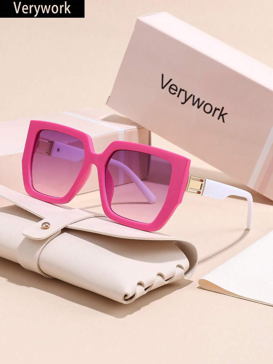 Verywork 1 chiếc Kính thời trang nữ phong cách đường phố hình học chất lượng cao Thiết kế thương hiệu đi kèm với hộp đựng và khăn lau là lựa chọn lý tưởng làm quà tặng Phụ kiện lễ hội âm nhạc đường phố Kính thời trang cho phụ nữ Kính râm cho phụ nữ Phụ kiện bãi biển Cổ điển Y2k - Nhiều màu - Xem 1