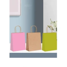 12 件牛皮纸袋 - 时尚包装解决方案、礼品包装、可重复使用的购物袋、派对装饰、工艺项目袋 - 适用于小型企业、烘焙食品礼品和婚礼装饰 - 彩色 - 查看 1