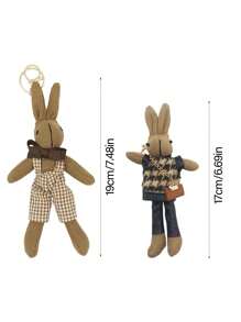 Thỏ đan dễ thương cổ điển, Mặt dây chuyền, Thỏ mặc quần yếm sọc, Thỏ mặc quần nâu, Thỏ mặc quần kẻ caro, Ba lô đựng thỏ, Thích hợp cho ba lô, Túi xách lớn, Cũng có thể dùng làm móc khóa, Đồ trang trí để bàn, Ngày lễ tình nhân, Ngày của mẹ, Quà tặng sự kiện ngày lễ, Dành cho gia đình, bạn bè, bạn gái, cặp đôi, Quà tặng tốt nghiệp, Quà tặng sinh nhật, Quà tặng kỷ niệm - Nhiều màu - Xem 8