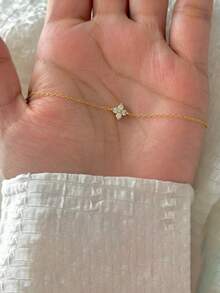 1 chiếc vòng tay tròn bằng bạc Sterling 925 phù hợp cho phụ nữ, đeo ngày lễ tình nhân, đeo hàng ngày và đi làm - hoa chéo - Xem 3