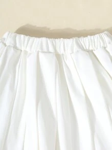 2 件套：时尚女孩学院风纽约曼哈顿字母印花运动衫和褶皱迷你裙 - 长袖翻领半拉链套头衫，适合秋冬季，休闲舒适 | 俏皮印花上衣 | 罗纹纹理。 - 黑色 - 查看 7