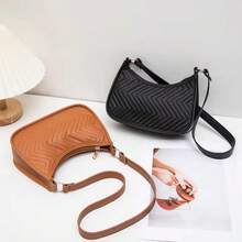 Túi đeo vai cổ điển thời trang mới thêu họa tiết dưới cánh tay Túi xách nữ đơn giản Túi đeo vai cổ điển đa năng thời trang - màu đen - Xem 4