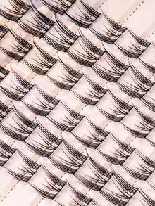 60pcs D Curl 12mm Cluster Anime Lashes Fairy Style Natural Look Clusters Portable DIY - Black - View 7