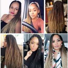 Box Braids Crochet Hair 24 Inch Crochet Braids Pre Looped Crochet Hair For 1-7 Packs Small Crochet Box Braids Knotless Box Braids Crochet Hair Box Braided Hair Extensions - Blonde Ombre - View 7