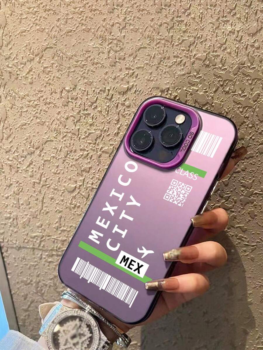 Ốp điện thoại IMD chống trượt, chống rơi, chống va đập, họa tiết mã QR, nút mạ điện + Camera độc lập + Ốp lưng điện thoại IMD mềm chống trượt, tương thích với iPhone - Nhiều màu - Xem 1