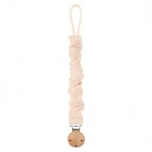 1pc Baby Infant Crinkly Fabric Stylish Print Pacifier Clip And Wooden 3-Slot Pacifier Holder, For Daily Use - Multicolor - View 27