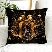 4 vỏ gối lông ngắn mộc mạc, vỏ gối vuông Giáng sinh sang trọng màu đen vàng, vỏ gối trang trí cho phòng khách phòng ngủ ghế sofa Giáng sinh, trang trí nhà cửa trang trí phòng tiệc trang trí in một mặt không có lõi gối 17,72in * 17,72in - Nhiều màu - Xem 5