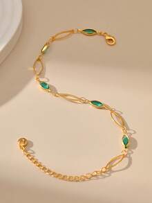 1 件欧美风格奢华镂空水滴串珠混色手链，搭配服装 - 混色 - 查看 4