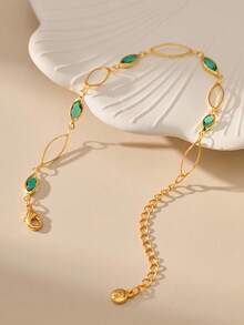 1 件欧美风格奢华镂空水滴串珠混色手链，搭配服装 - 混色 - 查看 2