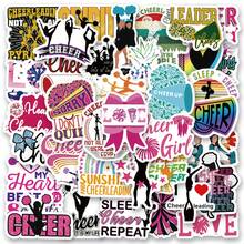50 件啦啦队贴纸乙烯基防水贴纸装饰贴纸适用于水瓶、电脑、笔记本、行李箱、手机、笔记本电脑自行车滑板 - 多色 - 查看 1