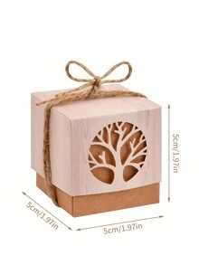 Bộ 1/3/5 hộp quà rỗng hình cây cổ điển kèm dây thừng, có thể đựng kẹo, bánh quy, trái cây sấy khô, kẹo dẻo, các loại hạt, v.v. Thích hợp cho sinh nhật, đám cưới và tiệc tùng - Quà tặng tiệc, hộp quà và đồ trang trí - Nhiều màu - Xem 11