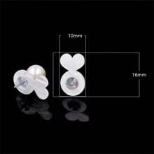 10/30/50pcs Heart Silicone Earring Backs For Heavy Earrings,Invisible Lift Support Pads For Droop-Free Ear Lobe,Secure Earring Lifters For Studs & Danglers - Ear Plug - View 4
