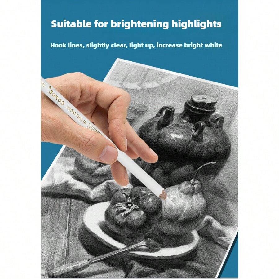 1pc High Light White Carbon Pen, White Pencil, Art Student Painting