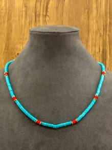 1 chiếc vòng cổ ngọc lam Bohemian dành cho nữ, thiết kế cổ điển và tối giản, làm bằng đá khảm ngọc lam, vòng cổ xích dành cho nữ, đồ trang sức Bohemian, đồ trang sức thời trang phương Tây, vòng cổ hạt dành cho nữ, phù hợp với nhiều sự kết hợp khác nhau - N-199 - Xem 13