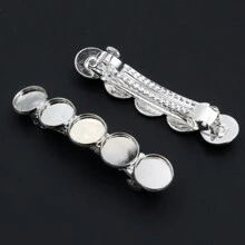 2个铜质发夹发箍夹子，空白底座，适用于12mm凸面宝石，DIY珠宝制作配件。