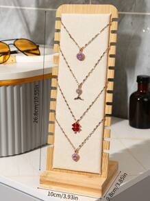 1pc Removable Multi-Color Minimalist Wooden Necklace Pendant Display Rack, Jewelry Display Board, Gift For Women, Jewelry Shop Display Prop Back To School