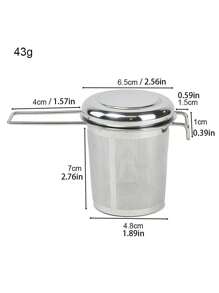 1个不锈钢茶漏，茶叶过滤器，散装茶叶扩散器，带可折叠长柄，可挂在茶壶或杯子上冲泡散装茶叶和咖啡。 - 銀色 - 查看 8