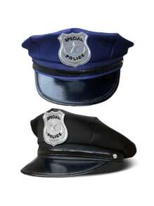 1pc Unisex Police Cap, Officer Cap For Role Play, Fun Hat For Christmas Party, Suitable For Holiday Parties And Sexy Costume Accessories - Multicolor - View 7