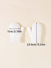 3 双幼儿/儿童纯色加厚保暖内衬全指手套，多色可选，温暖冬季手套，适合日常休闲穿着和户外通勤 - 彩色 - 查看 3