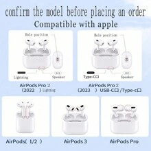 Ốp bảo vệ hình bướm đen trắng, phù hợp với tai nghe 2/3/4/Pro/Pro2/Pro3, vỏ mềm. - màu đen - Xem 3