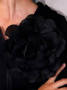 20 厘米夸张复古优雅双层雪纺面料花朵胸针，晚礼服、西装、主持人礼服装饰配件衣服包饰学校办公室配件衬衫夹克首饰圣诞节万圣节衣服别针有趣可爱的教师礼物