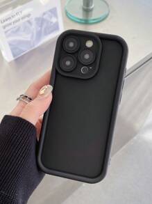 Prostota Modne Podniesione Krawędzie Ochrona Premium Teksturowane Czarne Miękkie Silikonowe Etui na Telefon z Ochroną Aparatu Kompatybilne z Samsung Galaxy I kompatybilne z serią Odporna na wstrząsy Tylna Obudowa Telefonu z TPU