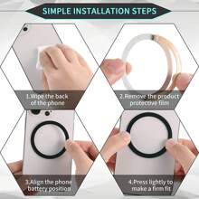 Magsafe Adhesive Magnetic Ring For Smartphone Simple Black And Silver - Bạc - Xem 4