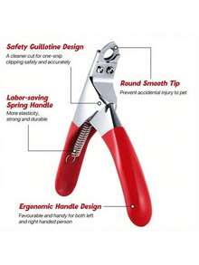 1 件专业宠物指甲美容工具 - 不锈钢剪刀式修剪器，可安全精确地打磨和修剪狗和猫爪子 - 方便的一体式设计，可温和地进行美容 - 紅色 - 查看 9