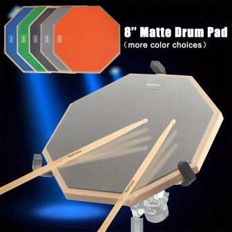 8-Inch Double-Sided Triple-Layer Silent Drum Practice Pad - Rubber Mute Pad For Drum Kit Beginners,Saxophone Practice,Guitar Stands,Practice Drum Kit For Adults