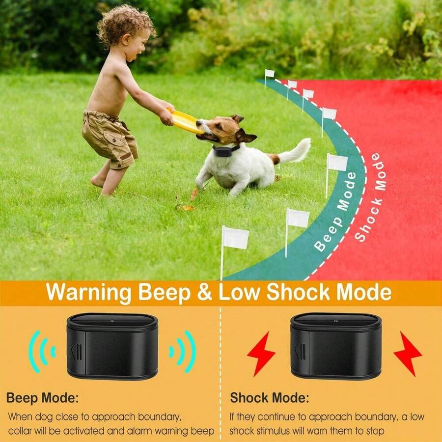 Wireless Electric Dog Fence Containment System Waterproof Shock Collar