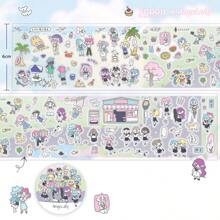 1 Cuộn Băng Keo Washi PET Retro AGUGU - Băng Keo Trang Trí Hoạt Hình Loạt Hình Nhỏ Cho Sổ Lưu Niệm, Nhật Ký, Tự Làm, Lên Kế Hoạch - Nhiều màu - Xem 12