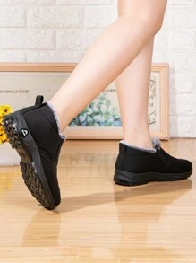 Neue warme thermisch gefütterte Schneestiefel für Mittelalte und Senioren, Winterschuhe mit Kälteschutz für Mütter - Schwarz - Übersicht 3