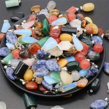 15/20/30pcs Natural Stone Charm Pendant, Various Styles Like Teardrop & Heart Shape, Suitable For Jewelry Making Valentines