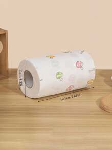 60 pièces 1 rouleau Torchon jetable de cuisine à impression aléatoire, torchon à vaisselle, lingettes anti-adhérentes, torchon dégraissant, fournitures de nettoyage ménager, multifonctionnel, anti-adhérent, absorbant, peut être utilisé pour le nettoyage à sec et humide