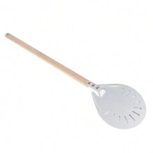Pelle à pizza avec manche en bois amovible de 60 cm, spatule à pizza ronde antidérapante, ustensiles de cuisine, 8 pouces