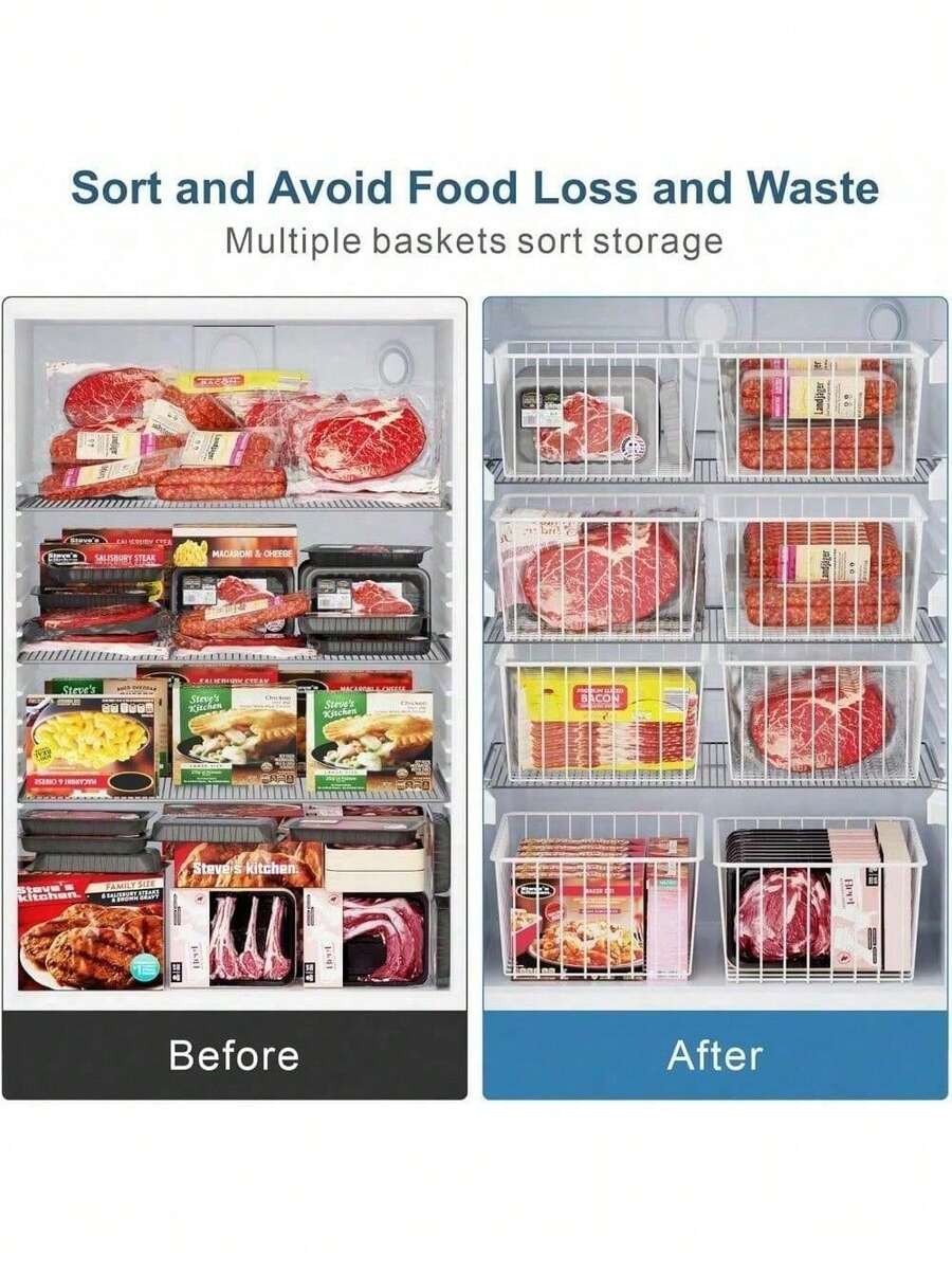 Freezer Organizer Bins 4 Pack Medium Upright Freezer Baskets For 14